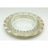 A Victorian silver and glass butter dish,