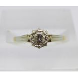 An 18ct gold and diamond solitaire ring, 2.