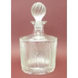 A Lalique glass decanter, signed,