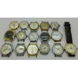 Wristwatch heads and one wristwatch