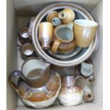 A collection of salt glaze pottery,