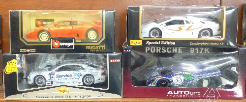 Four 1:18 scale model vehicles; two Maisto, one Auto Art and one Burago, Mercedes-Benz CLK-DTM 2000, - Image 2 of 2