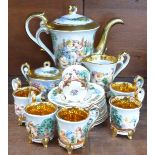 A Capodimonte six setting china coffee service