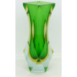 A Murano Somerco facet cut glass vase,
