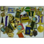 A collection of gilt metal and other RAOB medals and medallions including Remembrance,