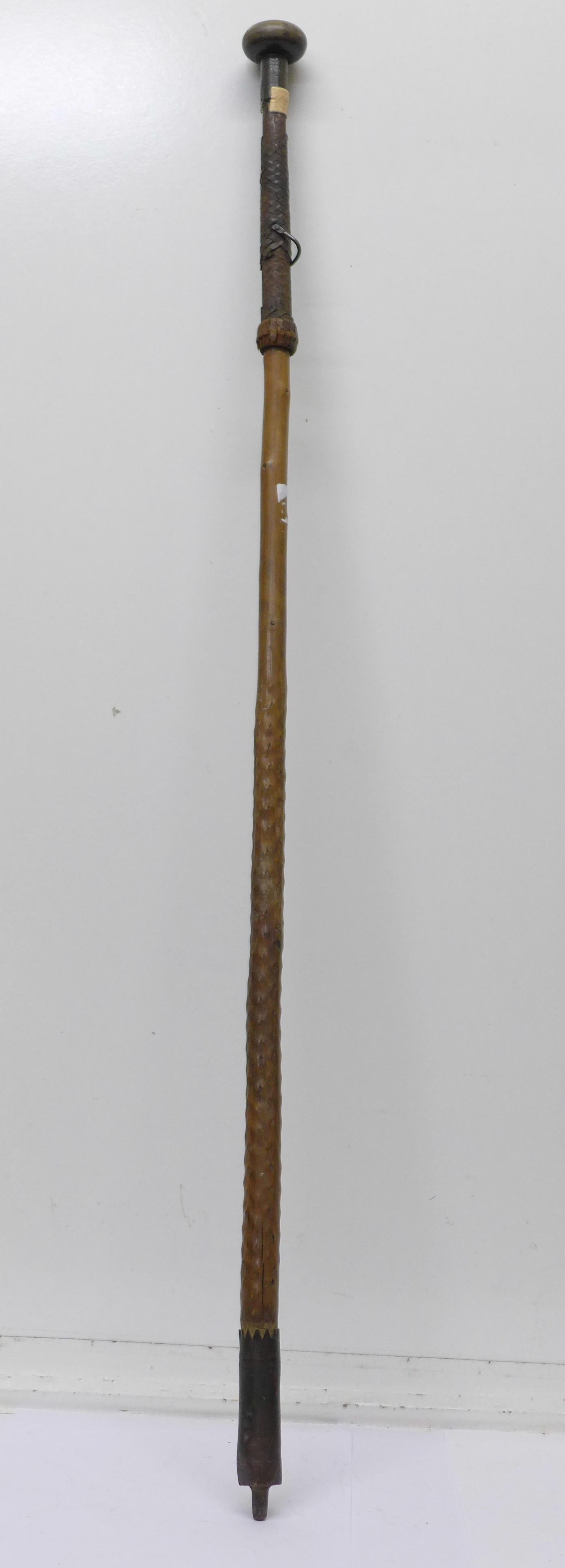 A 19th Century hawthorn walking cane with hidden spear - Image 7 of 10