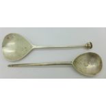 Two silver Arts and Crafts spoons,