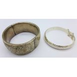 Two silver bangles