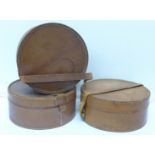 Three leather collar boxes,