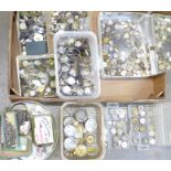 A large box of watch parts, movements,