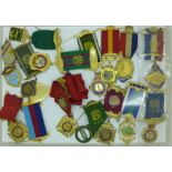 A collection of gilt metal and other RAOB medals and medallions