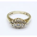 A 9ct gold, cubic zirconia set ring, 3g,
