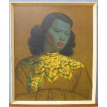 A Vladimir Tretchikoff print, The Green Lady, 60 x 50cms,