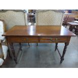 An Edward VII mahogany two drawer side table