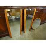 Three teak framed mirrors