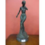 A French style bronze female nude,