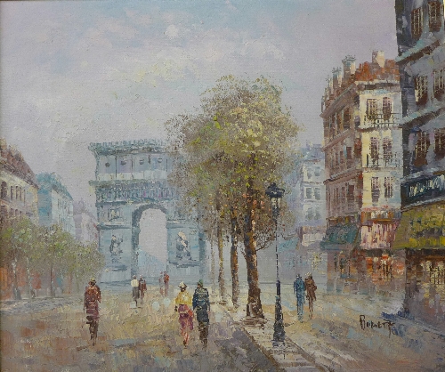 * Burnett, pair of Parisian scenes, oil on canvas,