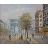 * Burnett, pair of Parisian scenes, oil on canvas,
