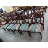 A set of ten Hepplewhite Revival mahogany dining chairs