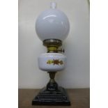 A Victorian style oil lamp