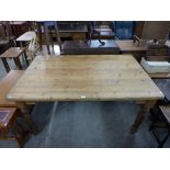 A pine kitchen table