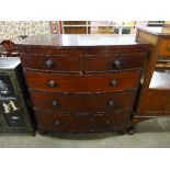 A Victorian mahogany bow front chest of drawers