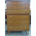 A Lebus teak chest of drawers