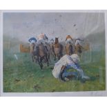 Two signed Martin Coward limited edition horse racing prints,