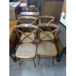A set of four mahogany bergere bentwood chairs