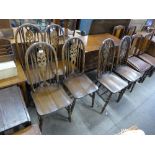 A set of six beech dining chairs