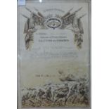 A WWI French military certificate, illustrated by Lucien Lapeyre,