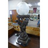 A French style bronze figural table lamp