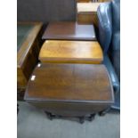 Two small oak barleytwist gateleg tables and an occasional table