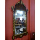 A George I style walnut and parcel gilt framed mirror