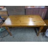 A pine dining table