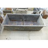 A galvanised double trough