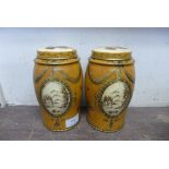 A pair of toll ware jars