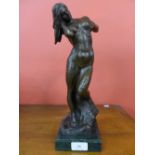 A French style bronze figure of a female nude,