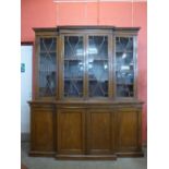 A Victorian mahogany breakfront library bookcase