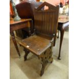 A Victorian Gothic Revival mahogany side chair