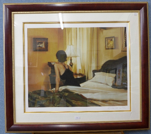 A signed Carrie Graber limited edition print on canvas, interior scene, 5/100, 67 x 80cms, - Image 2 of 3