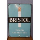 An enamelled Wills Bristol Cigarettes advertising sign