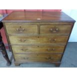 A George III inlaid oak chest of drawers