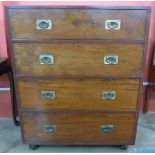 A 19th Century mahogany military chest of drawers