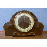 A walnut Whittington chime mantel clock