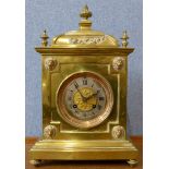 A 19th Century French brass mantel clock,