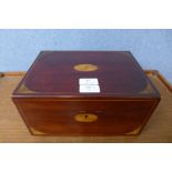An Edward VII inlaid mahogany sewing box