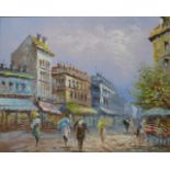 A pair of Parisian scenes, oil on canvas, 40 x 50cms,