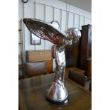 A large chrome Spirit of Ecstasy figure,