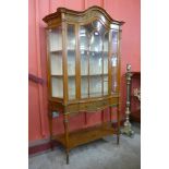 An Edward VII Sheraton Revival painted satinwood display cabinet, 186cms h, 107cms w,